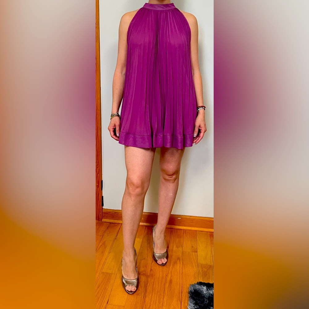 Elegant Purple Halter Dress